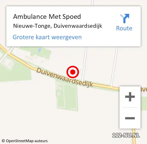 Locatie op kaart van de 112 melding: Ambulance Met Spoed Naar Nieuwe-Tonge, Duivenwaardsedijk op 17 maart 2022 02:17
