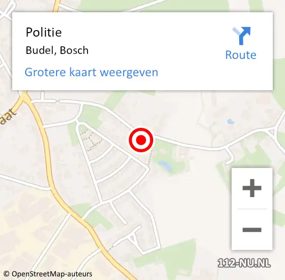 Locatie op kaart van de 112 melding: Politie Budel, Bosch op 17 maart 2022 03:08