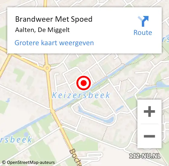 Locatie op kaart van de 112 melding: Brandweer Met Spoed Naar Aalten, De Miggelt op 17 maart 2022 05:28