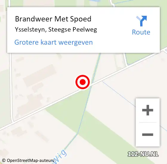 Locatie op kaart van de 112 melding: Brandweer Met Spoed Naar Ysselsteyn, Steegse Peelweg op 17 maart 2022 07:38