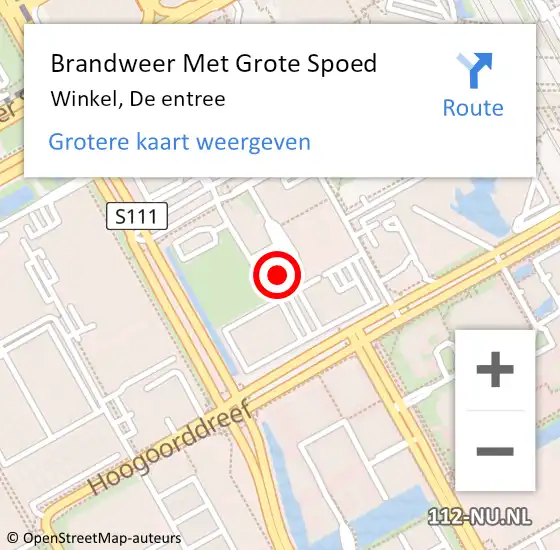 Locatie op kaart van de 112 melding: Brandweer Met Grote Spoed Naar Amsterdam-Zuidoost, De entree op 17 maart 2022 07:39