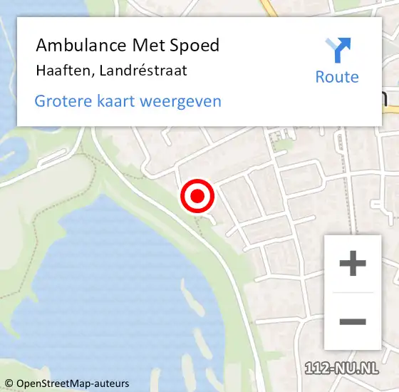 Locatie op kaart van de 112 melding: Ambulance Met Spoed Naar Haaften, Landréstraat op 17 maart 2022 07:41