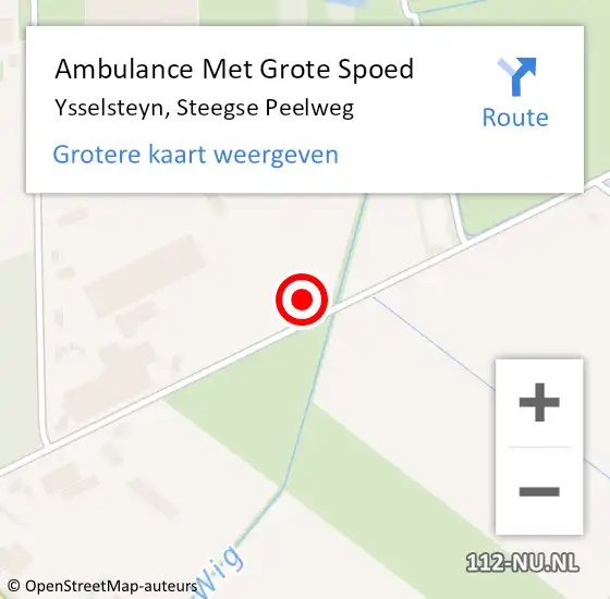 Locatie op kaart van de 112 melding: Ambulance Met Grote Spoed Naar Ysselsteyn, Steegse Peelweg op 17 maart 2022 07:54