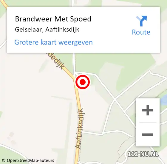 Locatie op kaart van de 112 melding: Brandweer Met Spoed Naar Gelselaar, Aaftinksdijk op 17 maart 2022 10:53