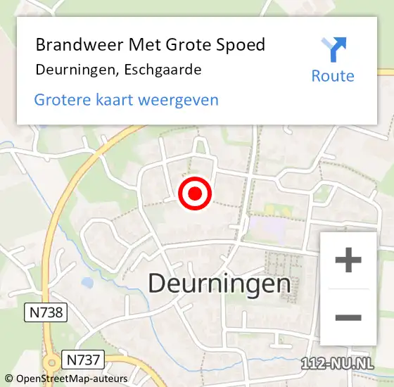 Locatie op kaart van de 112 melding: Brandweer Met Grote Spoed Naar Deurningen, Eschgaarde op 17 maart 2022 11:47