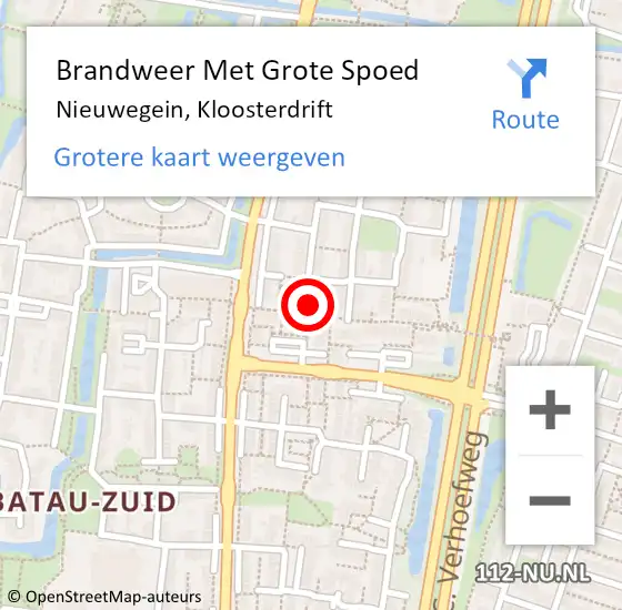 Locatie op kaart van de 112 melding: Brandweer Met Grote Spoed Naar Nieuwegein, Kloosterdrift op 17 maart 2022 11:47