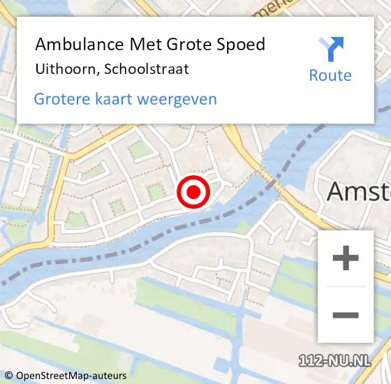 Locatie op kaart van de 112 melding: Ambulance Met Grote Spoed Naar Uithoorn, Schoolstraat op 17 maart 2022 12:00