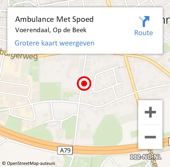 Locatie op kaart van de 112 melding: Ambulance Met Spoed Naar Voerendaal, Op de Beek op 11 juli 2014 11:15