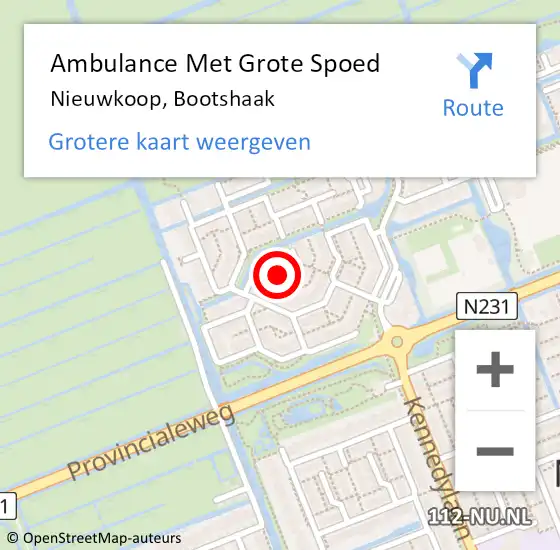 Locatie op kaart van de 112 melding: Ambulance Met Grote Spoed Naar Nieuwkoop, Bootshaak op 17 maart 2022 12:12