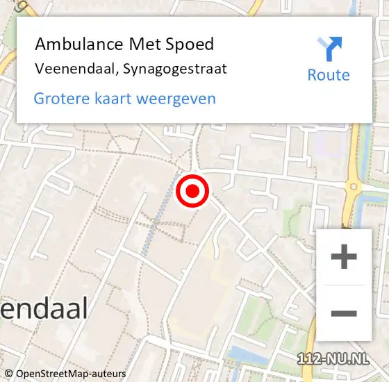 Locatie op kaart van de 112 melding: Ambulance Met Spoed Naar Veenendaal, Synagogestraat op 17 maart 2022 12:17