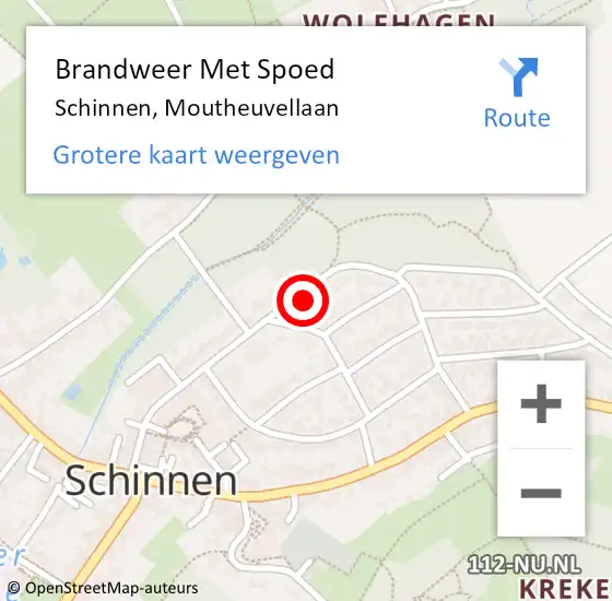 Locatie op kaart van de 112 melding: Brandweer Met Spoed Naar Schinnen, Moutheuvellaan op 17 maart 2022 12:32