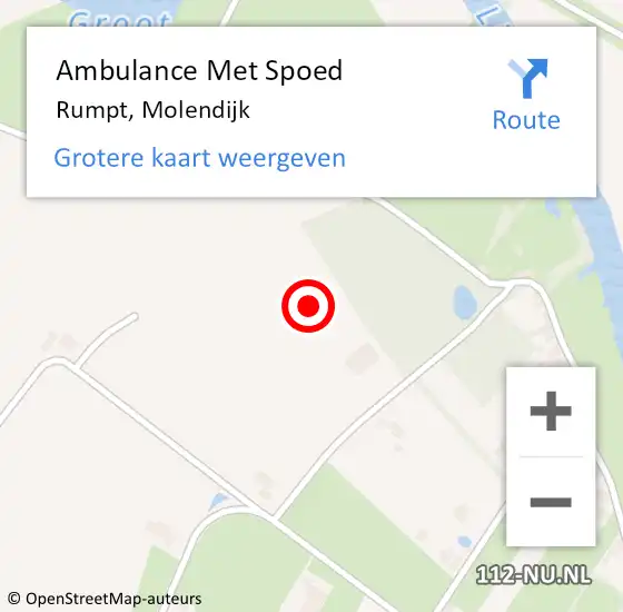 Locatie op kaart van de 112 melding: Ambulance Met Spoed Naar Rumpt, Molendijk op 17 maart 2022 12:49