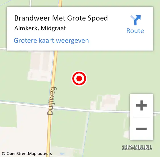 Locatie op kaart van de 112 melding: Brandweer Met Grote Spoed Naar Almkerk, Midgraaf op 17 maart 2022 12:57