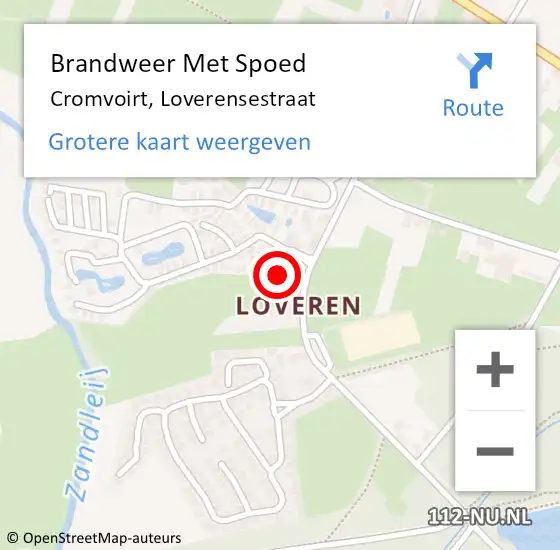 Locatie op kaart van de 112 melding: Brandweer Met Spoed Naar Cromvoirt, Loverensestraat op 17 maart 2022 14:16