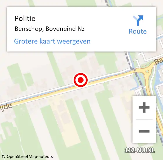 Locatie op kaart van de 112 melding: Politie Benschop, Boveneind Nz op 11 juli 2014 11:28