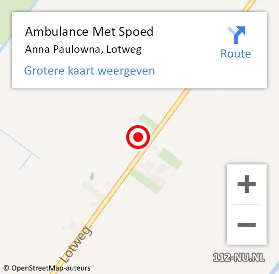 Locatie op kaart van de 112 melding: Ambulance Met Spoed Naar Anna Paulowna, Lotweg op 17 maart 2022 14:54