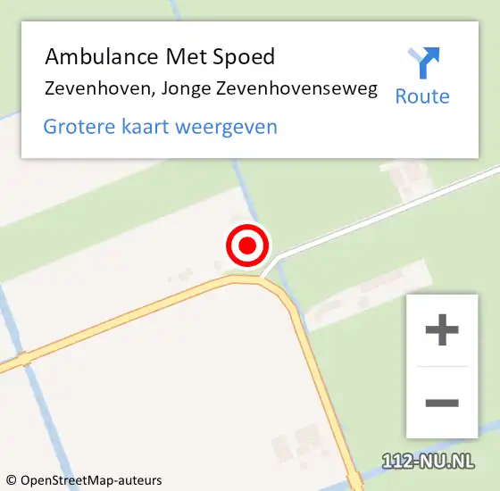 Locatie op kaart van de 112 melding: Ambulance Met Spoed Naar Zevenhoven, Jonge Zevenhovenseweg op 17 maart 2022 15:19