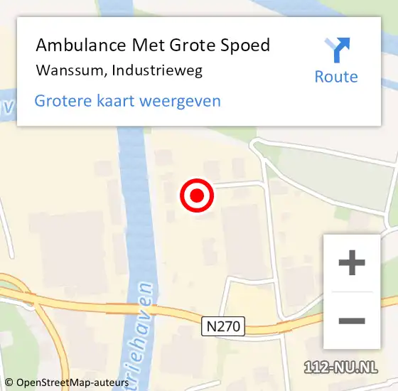 Locatie op kaart van de 112 melding: Ambulance Met Grote Spoed Naar Wanssum, Industrieweg op 11 juli 2014 11:41