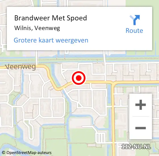 Locatie op kaart van de 112 melding: Brandweer Met Spoed Naar Wilnis, Veenweg op 17 maart 2022 16:49