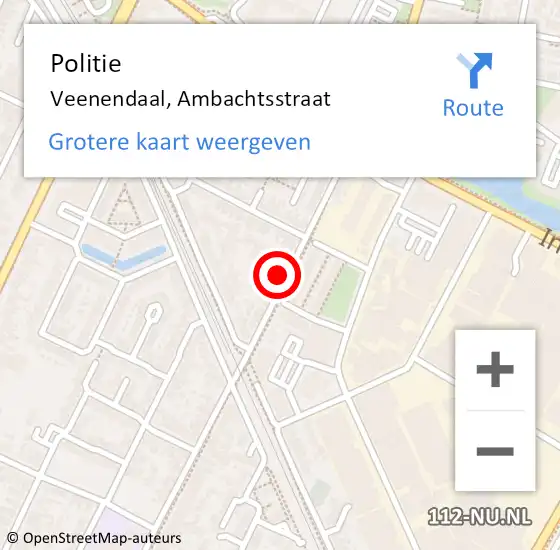 Locatie op kaart van de 112 melding: Politie Veenendaal, Ambachtsstraat op 17 maart 2022 16:56