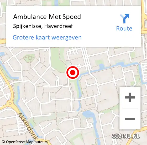 Locatie op kaart van de 112 melding: Ambulance Met Spoed Naar Spijkenisse, Haverdreef op 17 maart 2022 16:57