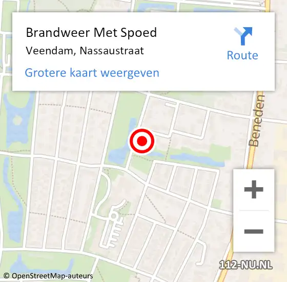 Locatie op kaart van de 112 melding: Brandweer Met Spoed Naar Veendam, Nassaustraat op 17 maart 2022 17:02