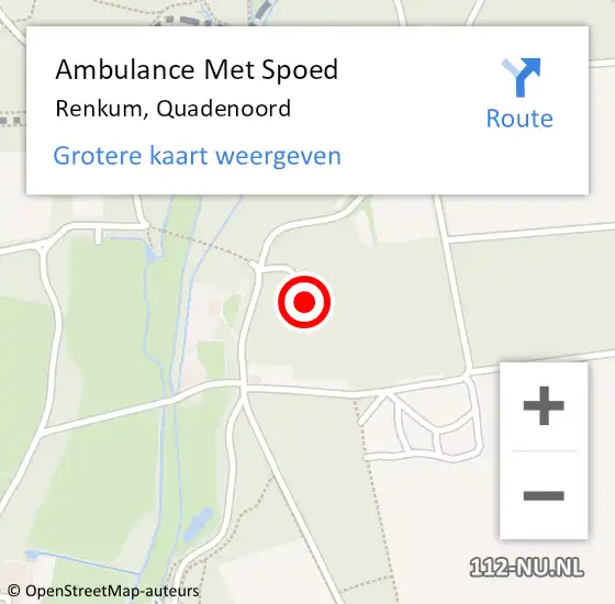 Locatie op kaart van de 112 melding: Ambulance Met Spoed Naar Renkum, Quadenoord op 17 maart 2022 17:48