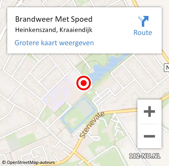 Locatie op kaart van de 112 melding: Brandweer Met Spoed Naar Heinkenszand, Kraaiendijk op 17 maart 2022 17:55