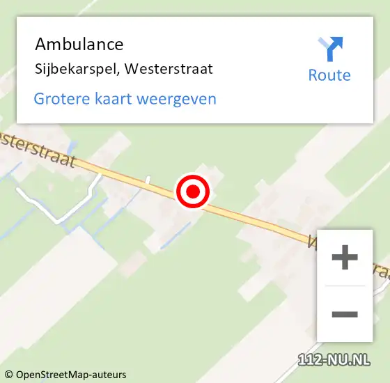 Locatie op kaart van de 112 melding: Ambulance Sijbekarspel, Westerstraat op 17 maart 2022 18:19