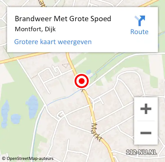 Locatie op kaart van de 112 melding: Brandweer Met Grote Spoed Naar Montfort, Dijk op 17 maart 2022 18:39