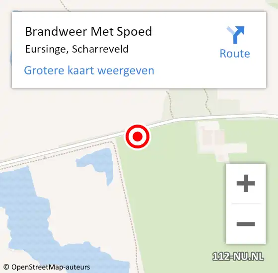 Locatie op kaart van de 112 melding: Brandweer Met Spoed Naar Eursinge, Scharreveld op 17 maart 2022 19:26