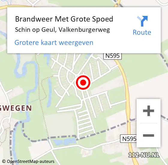 Locatie op kaart van de 112 melding: Brandweer Met Grote Spoed Naar Schin op Geul, Valkenburgerweg op 17 maart 2022 19:39