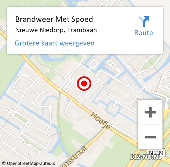 Locatie op kaart van de 112 melding: Brandweer Met Spoed Naar Nieuwe Niedorp, Trambaan op 17 maart 2022 20:16