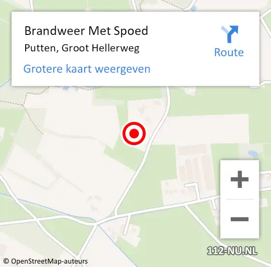 Locatie op kaart van de 112 melding: Brandweer Met Spoed Naar Putten, Groot Hellerweg op 17 maart 2022 20:32