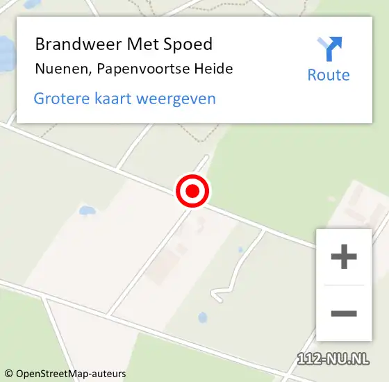 Locatie op kaart van de 112 melding: Brandweer Met Spoed Naar Nuenen, Papenvoortse Heide op 17 maart 2022 20:50