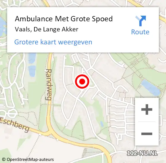 Locatie op kaart van de 112 melding: Ambulance Met Grote Spoed Naar Vaals, De Lange Akker op 11 juli 2014 12:09