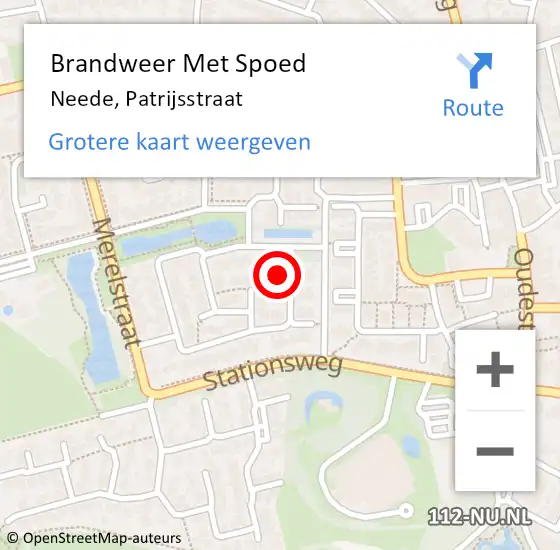 Locatie op kaart van de 112 melding: Brandweer Met Spoed Naar Neede, Patrijsstraat op 17 maart 2022 21:14