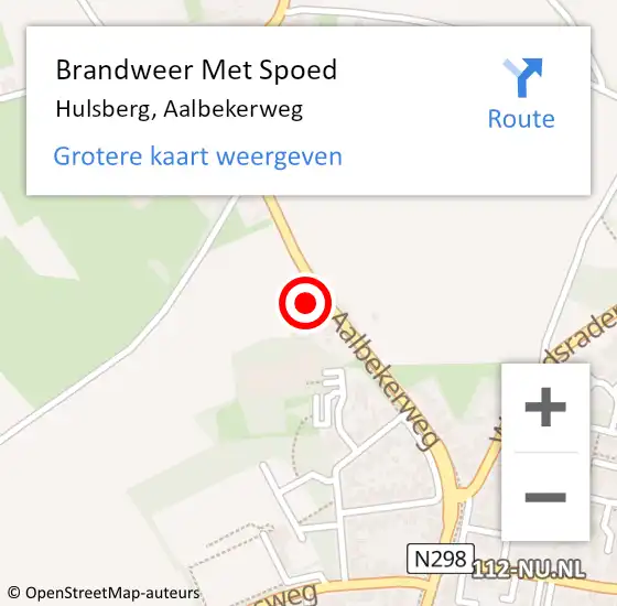 Locatie op kaart van de 112 melding: Brandweer Met Spoed Naar Hulsberg, Aalbekerweg op 17 maart 2022 21:14