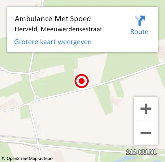 Locatie op kaart van de 112 melding: Ambulance Met Spoed Naar Herveld, Meeuwerdensestraat op 17 maart 2022 21:24