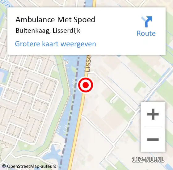 Locatie op kaart van de 112 melding: Ambulance Met Spoed Naar Buitenkaag, Lisserdijk op 17 maart 2022 21:50