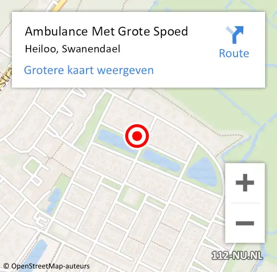 Locatie op kaart van de 112 melding: Ambulance Met Grote Spoed Naar Heiloo, Swanendael op 17 maart 2022 22:50