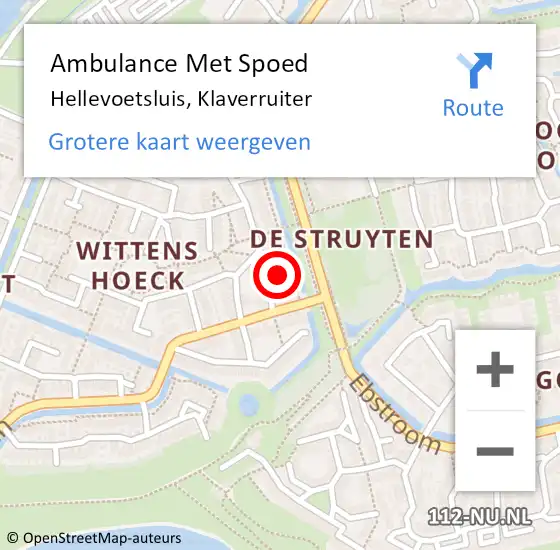 Locatie op kaart van de 112 melding: Ambulance Met Spoed Naar Hellevoetsluis, Klaverruiter op 17 maart 2022 23:59