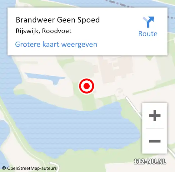 Locatie op kaart van de 112 melding: Brandweer Geen Spoed Naar Rijswijk, Roodvoet op 18 maart 2022 00:09