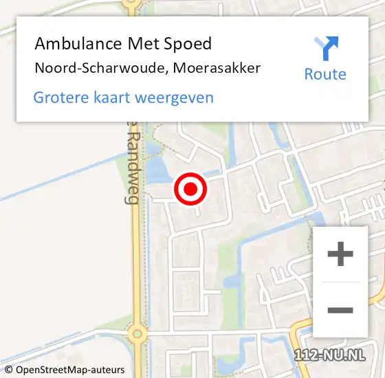 Locatie op kaart van de 112 melding: Ambulance Met Spoed Naar Noord-Scharwoude, Moerasakker op 18 maart 2022 01:14