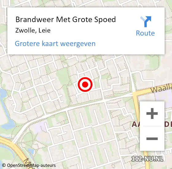 Locatie op kaart van de 112 melding: Brandweer Met Grote Spoed Naar Zwolle, Leie op 18 maart 2022 02:40