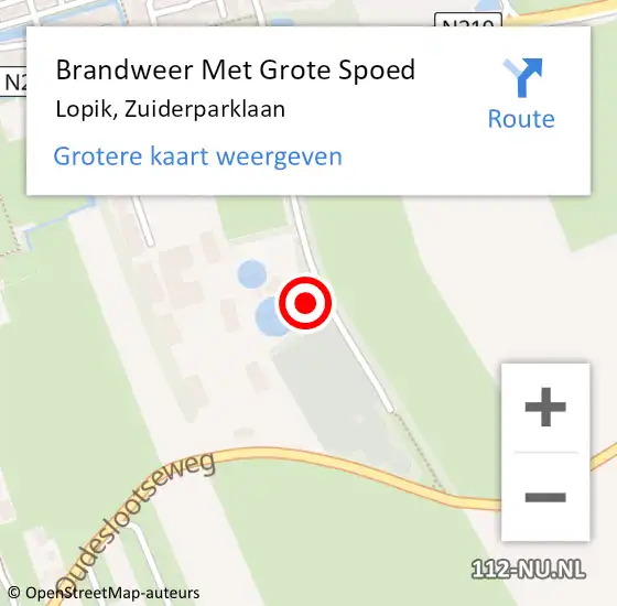 Locatie op kaart van de 112 melding: Brandweer Met Grote Spoed Naar Lopik, Zuiderparklaan op 18 maart 2022 05:51