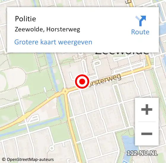 Locatie op kaart van de 112 melding: Politie Zeewolde, Horsterweg op 18 maart 2022 06:33