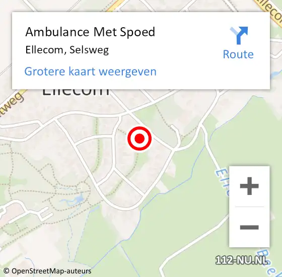 Locatie op kaart van de 112 melding: Ambulance Met Spoed Naar Ellecom, Selsweg op 18 maart 2022 07:04