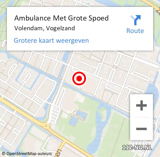 Locatie op kaart van de 112 melding: Ambulance Met Grote Spoed Naar Volendam, Vogelzand op 18 maart 2022 07:22