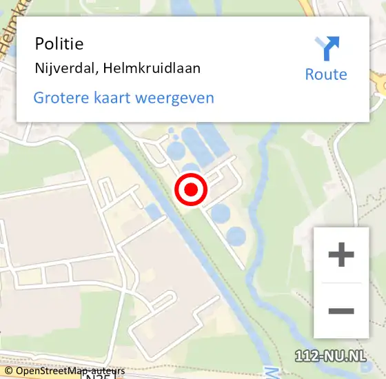 Locatie op kaart van de 112 melding: Politie Nijverdal, Helmkruidlaan op 18 maart 2022 07:53